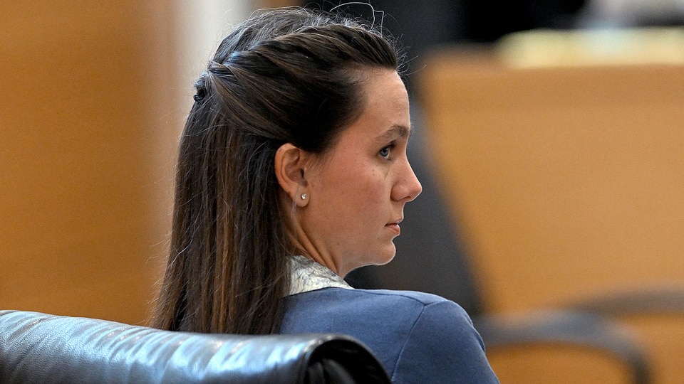 Ashley Benefield sits in court during her trial