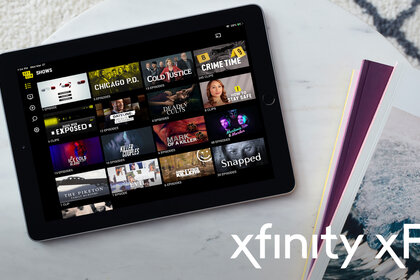 Tablet displaying Oxygen app using Xfinity xFi