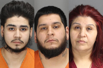 (L-R) Mugshots of Angel Alverez, Juan Hernandez and Guadalupe Davila-Rodriguez