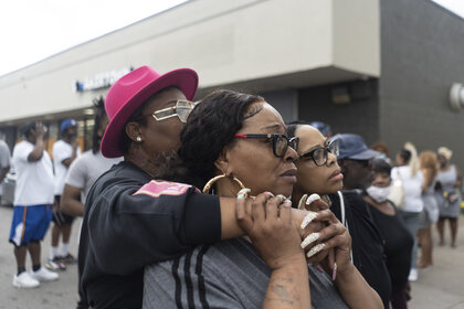 Witnesses at the scene of a mass shooting in Buffalo