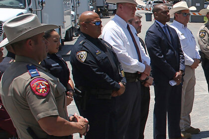 Uvalde School Police Chief Pete Arredondo, third from left