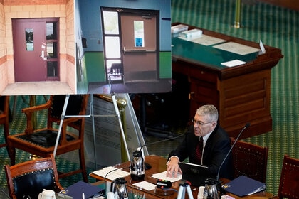 Texas Department of Public Safety Director Steve McCraw testifies at a Texas Senate hearing