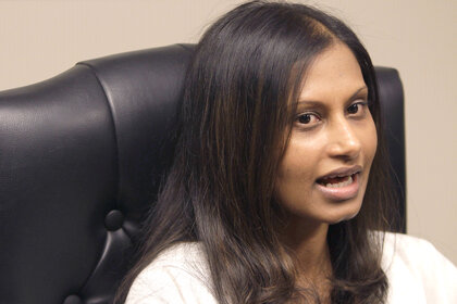 Seemona Sumasar speaks during a news conference