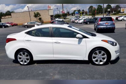 A stock image of a 2011-2013 Hyundai Elantra and are not the actual vehicle.