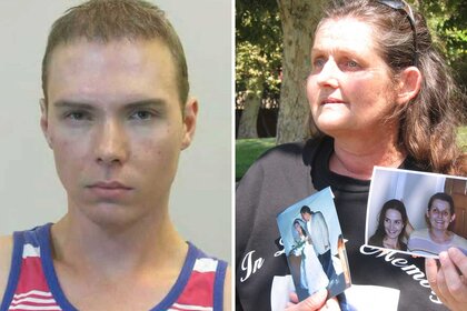 Split image of Luka Magnotta and Crystal Theobald's Mother.