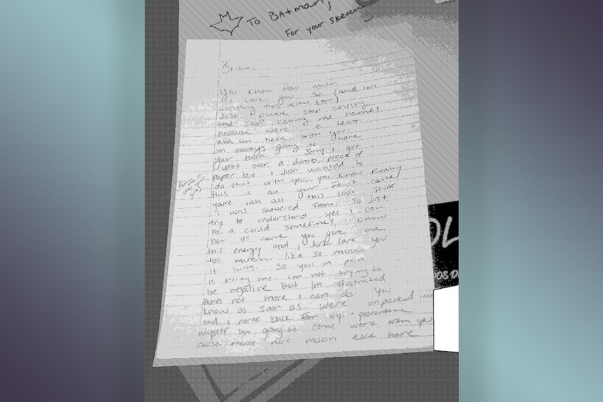 Gabby Petito's Letter to Brian Laundrie provided by the FBI