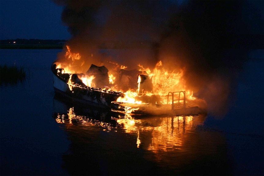 The Crime Scene of the Fire featured on Deadly Waters With Captain Lee Episode 107