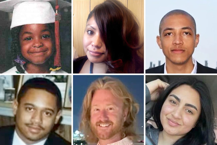 A split of all six victims featured on Dateline Missing in America Podcast