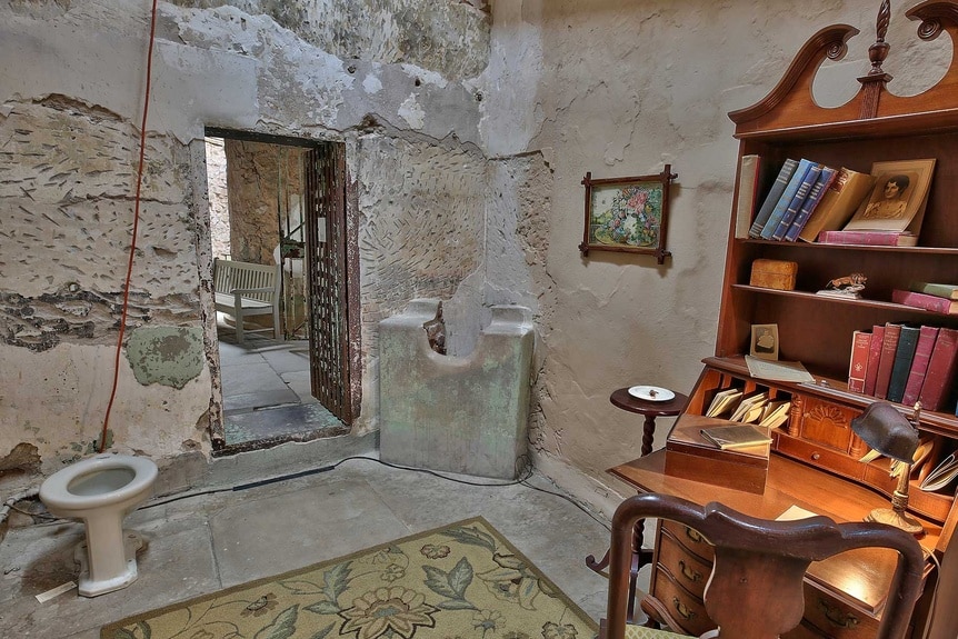 A recreation of Al Capone's Cell at the Eastern State Penitentiary